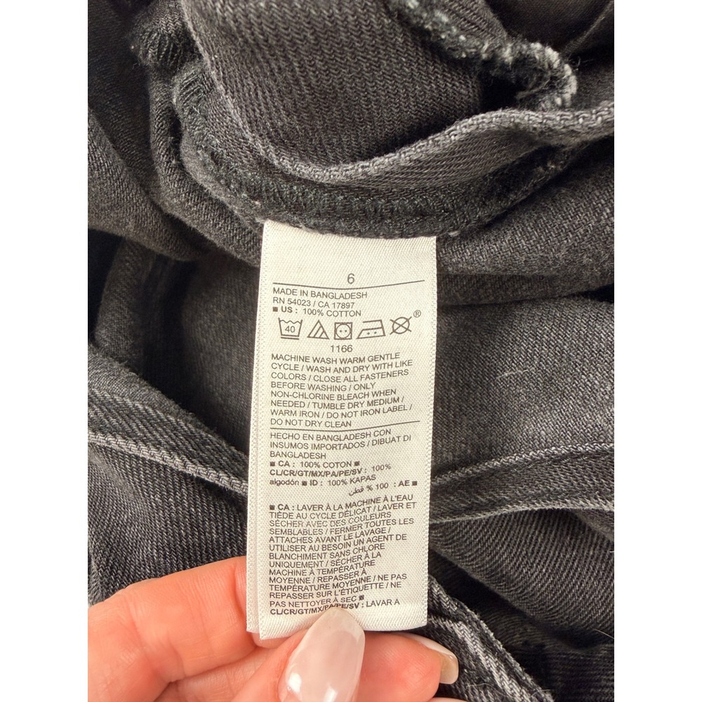 Old Navy Womens Black Denim Overalls Straight Leg Cotton Dungarees Size 6 - Picture 6 of 7